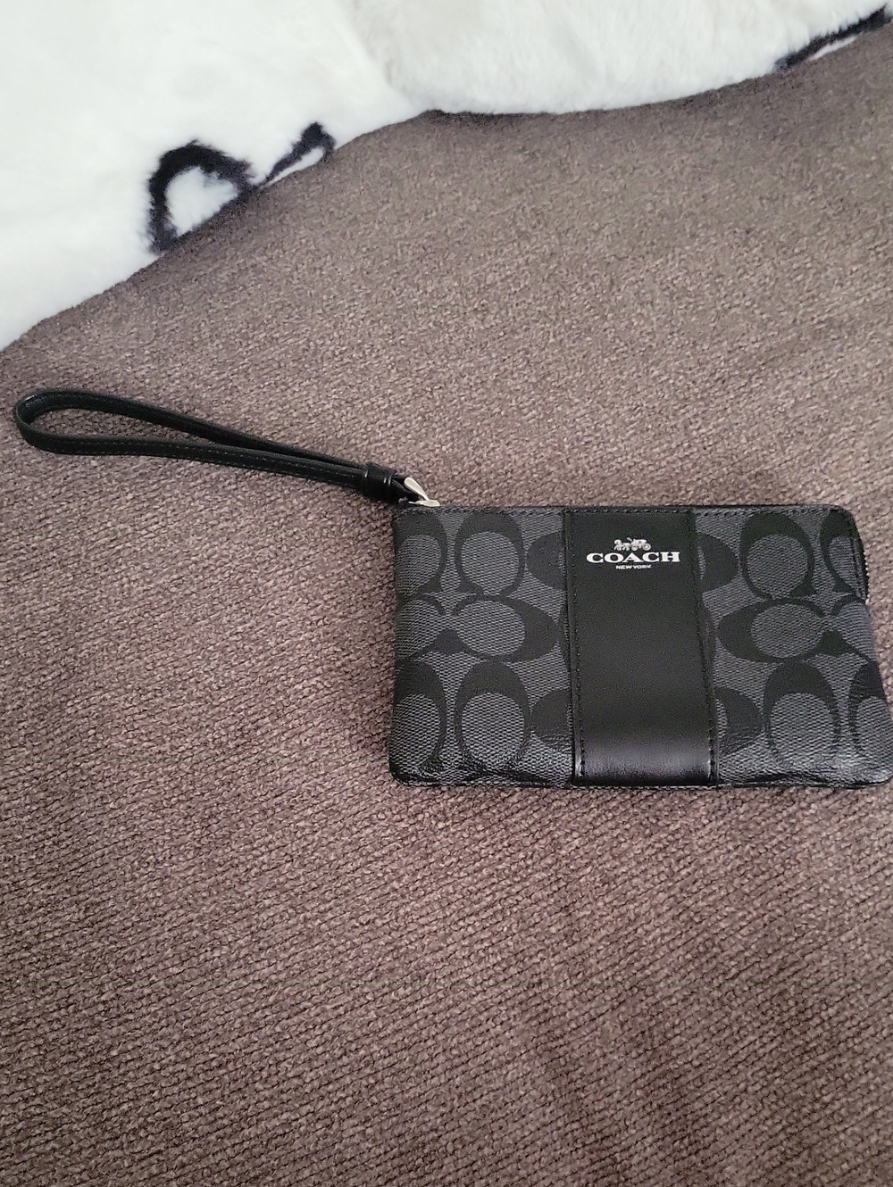 Authentic Coach Black Signature C Wristlet